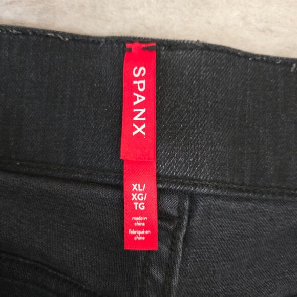 Spanx Straight Leg  Jean XL Faded Black Denim High Rise Pull On Casual Stretchy - Picture 9 of 12